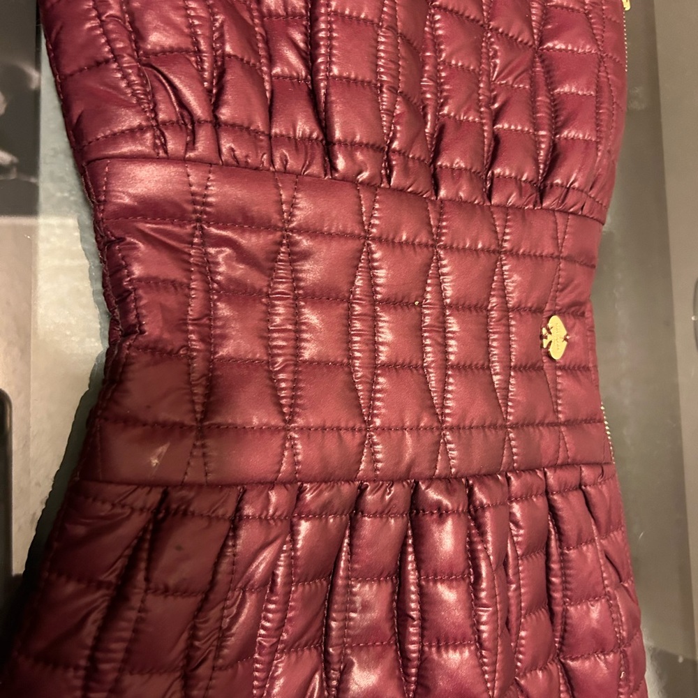 Kate Spade Womens Plum Quilted Classic Clutch Pouch With Gold Hardware